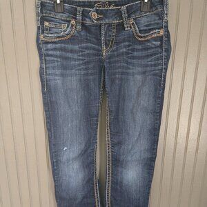 Silver Tuesday Bootcut Women's Distressed Blue Jeans Size 27x33